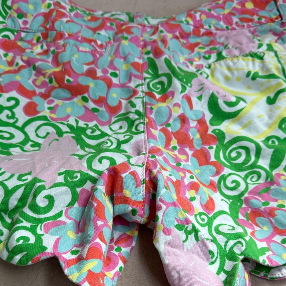 Lilly Pulitzer Pink and Green Floral High Waist Shorts - Picture 3 of 3